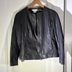 Brown Leather Jacket Nine West size 10